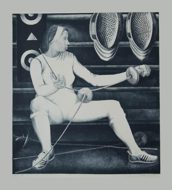 Донской В.А. Портрет Вали Сидоровой (заслуженного мастера спорта по фехтованию). 1982